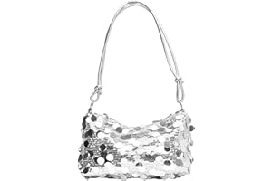 Uwiyo Sequin Clutch Bag for Women, Bling Evening Handbag Sparkly Sequin Shoulder Bag Bling Underarm Bag Y2K Handbags Clutch Purse with Zipper for Party Prom Bridal Night Bag