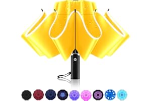 Trenovo Kompakt Reiseschirm - Automatik Sturmfest Regenschirm für Regen, Winddicht Taschenschirm mit 10 Rippen, Regenschirm mit Umgekehrter Faltung Damen und Herren