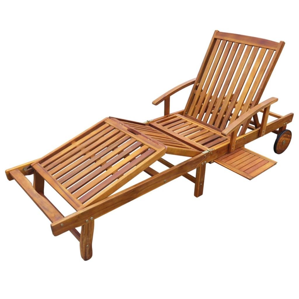 Festnight 23-TLG. Garten-Essgruppe mit Kissen Gartengarnitur aus Akazienholz Gartenmöbel Set inkl. 1 Esstisch + 8 Stühle + 2 Sonnenliegen + 10 Sitz-/Liegepolster + 1 Beistelltisch + 1 Sonnenschirm – Bild 6