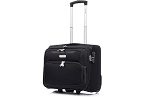 SKYLARK LUGGAGE Skylark Lightweight Laptop Bag with Quick-Rolling Wheels and Easy-Access Front Pocket - fits Laptops up to 16 inch (40 cm), Black