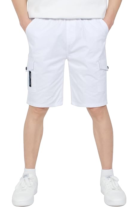 Tinta Unita Pantaloni Corti Bambino In Lino E Cotone | Estivi - Foto 2