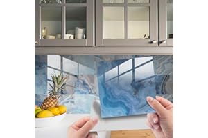 HORIWE Adesivi per piastrelle di marmorizzazione, 20 pezzi, autoadesivi, impermeabili, per cucina, armadio, mobili, tavolo