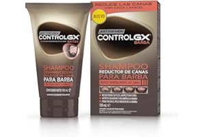 ‎JUST FOR MEN Just For Men Control GX Champú Para Barba, Reduce Gradualmente las Canas en Cada Lavado Para un Resultado Sutil Y Natural, Para Todos Los Tonos, 118 ml