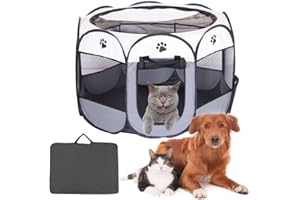 Hojalis Welpenstall,Tierlaufstall Faltbar für Kleintiere Hunde -wasserdichter Welpenlaufstall für die Wohnung - Laufstall Welpen - Hundeauslauf für Innen - Hundelaufstall - Dog Playpen(74*74*43cm)