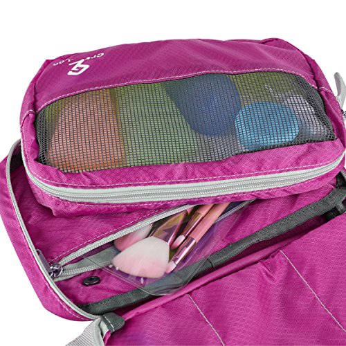 Totoose Kulturbeutel Wasserdicht Aufhängbar Waschtasche Polyestergewebe Reißfeste Kosmetiktasche Leicht Multifunktionale Kulturtasche für Reise Geschäftsreise - 6