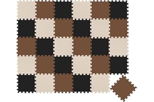 LittleTom 27 Teile Spielmatte Baby Puzzlematte ab Null - 30 x 30 cm Krabbelmatte Bodenmatte Kinder - Puzzle Teppich Kinderzimmer Matte - Outdoor Bodenschutzmatte Spielteppich Eva Schaumstoff Isomatte