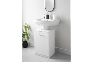 Dylex White Under Sink Bathroom Cabinet Under Basin Unit Cupboard 1 Door Bathroom Storage Furniture