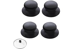HQYBZP 4 Stück Topfdeckel Griff,Topfdeckel,Topfdeckel Universal,Universal Pfannendeckel,Ersatzgriff,Deckelknopf Hitzebeständiger für Langsamkocher, Pfannen,Bratpfannen (Schwarz)