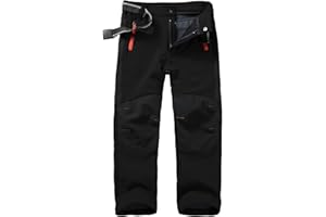 yeyity Kinder Softshellhose Skihose Gefüttert Cargohose Wasserdicht Thermohose Jungen Mädchen Schneehose Winter Outdoorhose Wanderhose