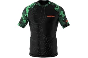 SMMASH Rashguard Uomo Manica Corta, Maglietta a Compressione MMA Krav Maga BJJ Grappling Running Palestra, Canotta Palestra Traspirante Leggero, Maglia in Materiale Antibatterico, Prodotto dell'UE