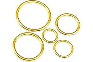 Swpeet Lot de 120 anneaux en D semi-circulaires en métal multi-usages pour accessoires de bricolage – 1,27 cm, 1,9 cm, 1,9 cm, 1,5 cm