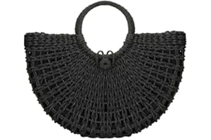 YYW Straw Bag for Women Summer Handwoven Tote Bag Rattan Handbag Hollow Boho Style Clutch Purse for Beach Travel Daily Use