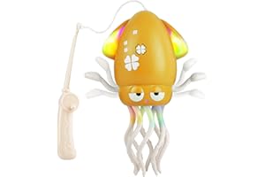 Anveltech Polpo danzante, giocattolo per gattonare per bambini di 1 anno, con luci e sensori intelligenti, ideale per di 1, 2, 3, 4, 5 anni, regalo di Natale per bambini piccoli. (Arancione)