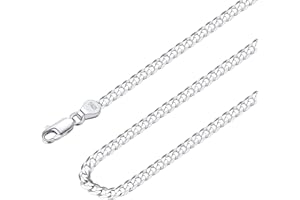 Suplight Collana Uomo e Donna Argento 925 a Catena Cubana Figaro Catena Argento 925 Vero ipoallergenica e robusta Lunghezza 36/46/51/56/61/66/71cm Larghezza 3/5mmcon Confezione Regalo