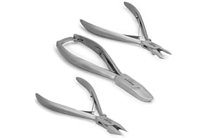 Blizzard - Kit 3pz Strumenti Podologia, Tronchesino a Punta Concava, a Punta di Freccia, a Punta Fine per Taglio Unghie Spesse e Incarnite - Produzione Tedesca Uso Professionale e Cura dei Piedi