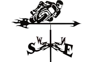 CNMJI Cast Iron Weather Vane Metal Weathervane Roof Mount Wind Direction Indicator Outdoor Farm Scene Garden Stake Weather Vane Professionnel Measuring Tool,Motorcycle racing