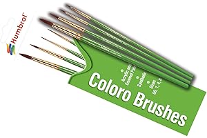Humbrol Model Paint Brushes - AG4050 Brush Pack - Coloro 00, 0, 1, 2, 4 - 5 Pack Paint Brush Set for Art, Modelling Paint Brushes for Enamel & Acrylic Paints - Small Brushes for Painting Model Craft