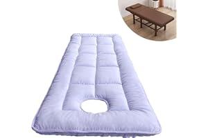 LXJDDLD Lash Bed Cushion Cover,Non-Slip Spa Bed Padding,Massage Table Pad,Square Head Massage Table Mattress Topper with Breathing Holes,for Tattoo Table Beauty Salon Bed,White,S 60x190cm