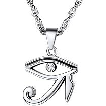 Collana Uomo Croce Ankh Con Occhio Di Horus - Acciaio Inossidabile, Placcata Oro/Argento/Nero | Regalo Egizio