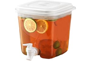 HIGYEE Dispensador De Bebidas Con Grifo - Dispensador De Agua Para Refrigerador Con Grifo | Recipiente Dispensador De Agua Para Nevera De Gran Capacidad De 3,5 L Con Grifo Para Zumo, Té Helado, Limonada