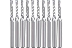 HOZLY Fraises en spirale CNC de 1/8" coupées vers le bas pour acrylique, PVC, bois MDFLot de 5 (3.175x2x12 10 Stück)