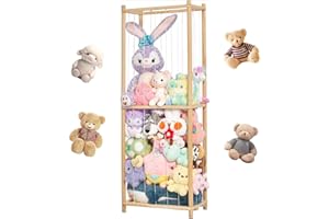 NEWFUN Regał do przechowywania zabawek dla dzieci, drewniany organizer na zabawki, oszczędność miejsca, duża pojemność, odpowiedni do pokoi gier, sypialni, pokoju dziecięcego