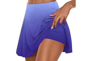 NSICBMNO Skorts for Women UK Summer Elastic Waist Tennis Skorts Skirts with Inner Shorts Lightweight Ladies Comfy Casual Stretchy Workour Shorts Baggy Athletic Golf Running Skirts Skorts