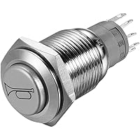 WINOMO 12 V 16mm LED Beleuchtung Ein/Aus-schalter Reset Schalter Taste Metall Momentary Push Button Horn Schalter Auto…