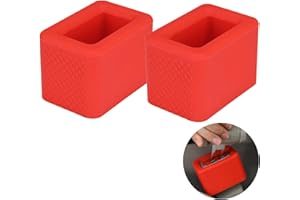 GVIVEJ 2 Pièces Support de Boucle de Ceinture de Sécurité de Voiture, Support de Boucle de Ceinture de Sécurité, Support d'attache de Siège de Voiture Convient aux Voitures, Rouge