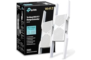 TP-Link Répéteur WiFi 7 Mesh BE9300 Mbps tri-Bande RE655BE, 1 Port 2.5 Gigabit, MU-MIMO, Compatible avec Les Box Internet, Profitez du WiFi 7 sans Changer Votre Box