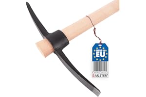 Bauster® Spitzhacke mit Holzstiel beidseitig bestückt Keilhaue Pickel Hacke Pionierhacke Kombihacke zum Auflockern von harten Böden Gartenhacke nützlich zum Aufbrechen von Mauern Kreuzhacke (2,5 kg)