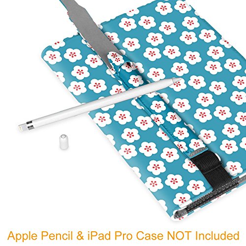 Fintie Apple Pencil Halter – Premium Kunstleder Hülle mit USB-Adapter-Tasche, kompatibel mit iPad Pro 9,7, iPad Pro 10.5 & iPad Pro 12.9 Schutzhüllen, Fleur bleu - 3