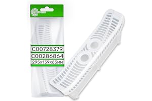Filtro Pelusas para Secadora 295x139x65 mm con Código Original C00728379 C00286864 488000728379 482000023267 para Indesit para Ariston para Philips para Whirlpool - Garantía de 5 Años - ONIX TECH