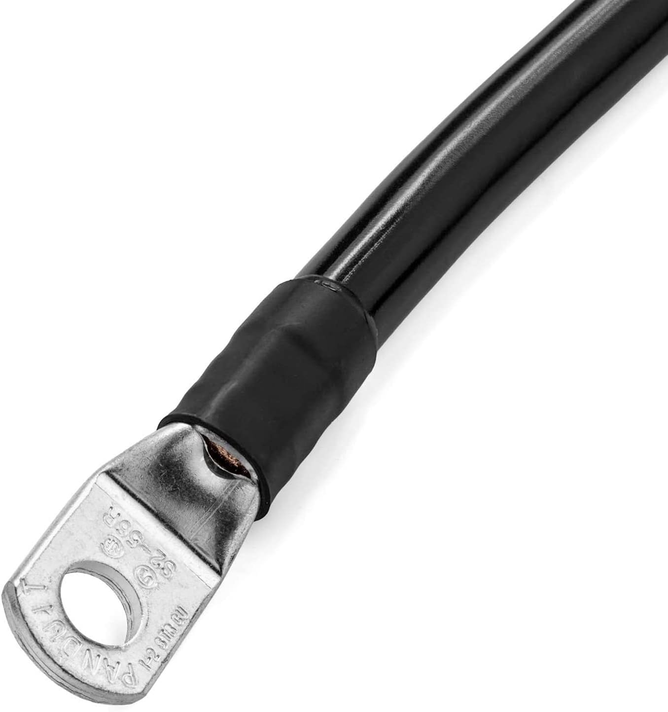Spartan Power 4 AWG Cable de la batería - único Negativo (Única Negro 8 pies - 5/16 ", 5/16 "terminales de Anillo)