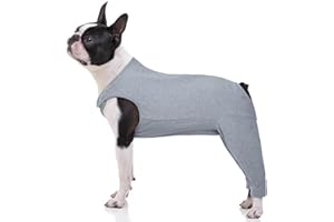 MHaustlie Manicotto di recupero per zampe posteriori per cani, Comoda tuta da recupero per cani con cerniera, Protezione per gomiti del cane, Sostituto del collare E e del cono anti-leccata