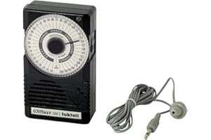 Wittner Taktell® Quartz QM 2 Serie 861 - Custodia in plastica Nero - 40-208 battiti/minuto - 39 posizioni di tempo - Con tono di accordatura a1 = 440 Hz - con batteria (9 Volt) e auricolare