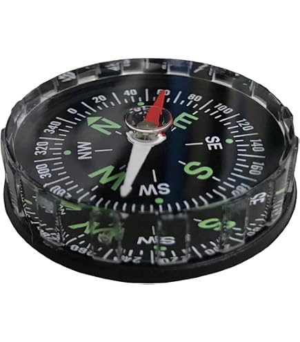 Boussole De Visée Sèche C.A.O. – Plastique Noir, Double Graduation Degrés/Millièmes, Longueur 13,2 Cm Ouverte