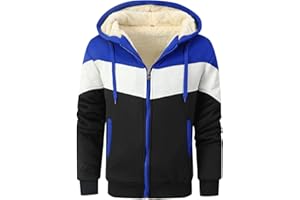 LEZUAN Felpa con Cappuccio Uomo Vello Foderato, Hoodie con Cerniera Integrale, Cappotto con Cappuccio di Spessore, Giacca con Cappuccio Inverno Caldo