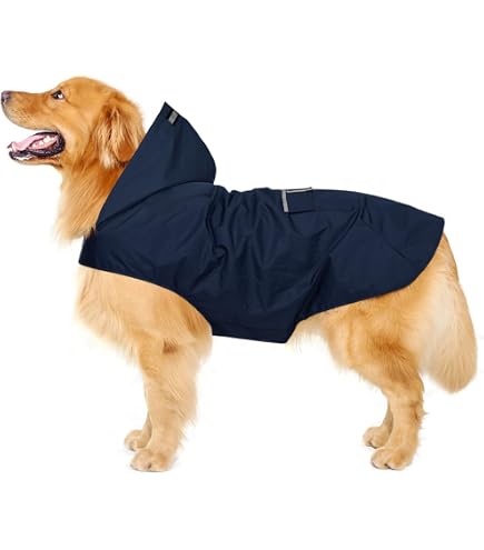 Impermeabile Per Cani OSDUE – PU Reflettente, Regolabile Con Foro Per Collare, Taglie L-XXXL