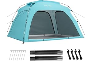 Glymnis Tenda da Spiaggia Grande Adatta a 3-4 Persone, Tenda da Spiaggia Portatile con Cerniera, Leggera Tenda Sole Spiaggia con Dimensioni di 220 x 180 x 125 cm, Facile da Montare, UPF 50+