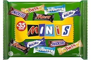 ‎MARS Mixed Minis Schokolade Großpackung, Schokolade, 35 Mini-Schokoriegel Snacks (Mars, Snickers, Bounty, Twix, Milky Way) als Süßigkeiten, Schokoladen Geschenk, Süßigkeiten Box (710g)