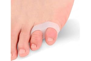PEDIMEND Silicone Gel Double Hole Small Toe Separator - Hallux Valgus Corrector - Toe Spacers/Crooked Toe Alignment/Toe Deformity - Ease Pressure & Friction on Toes - Foot Care