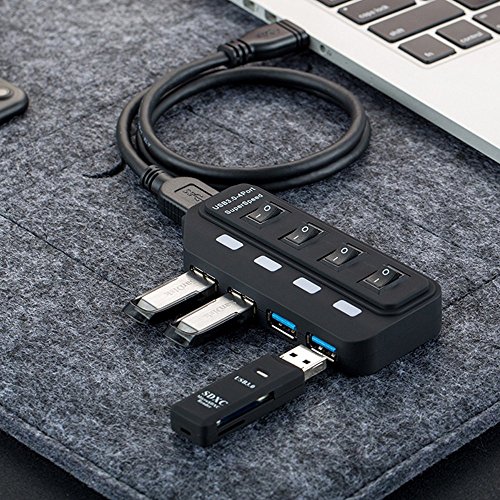 GOSCIEN Ultra Slim Extra Leicht 4-Port USB 3.0 Datenhub für Apple MacBook, MacBook Air, MacBook Pro, Mac Mini, iMac, MacPro, Windows Laptops und Ultrabooks, mit Power Schalter und LEDs - 9