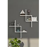 Zagy White 2-Piece Decorative Wall Shelf - Wall Mounted Bookcase