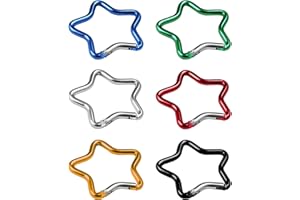 ARRDERLY 6 moschettoni a stella, moschettoni in alluminio, portachiavi, ganci a molla in metallo, clip di bloccaggio multicolori, per campeggio, viaggi, escursionismo, portachiavi all'aperto