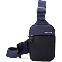 FANDARE Herren Brusttasche Ultraleicht - Sling Bag Für Outdoor, Reisen & Alltag | Schwarz