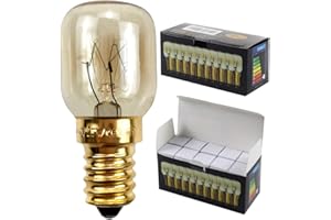 TIANFAN Pack de 10 bombillas de rosca SES E14, 300 grados, para microondas y horno, bombillas de luz nocturna, E14 25.00W 240.00V