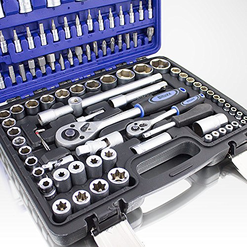 108 Teiliges Werkzeugkoffer Knarrenkasten Werkzeugset Werkzeugkasten Ratschenkasten Steckschlüssel Bit Imbus Werkzeug Set - 2