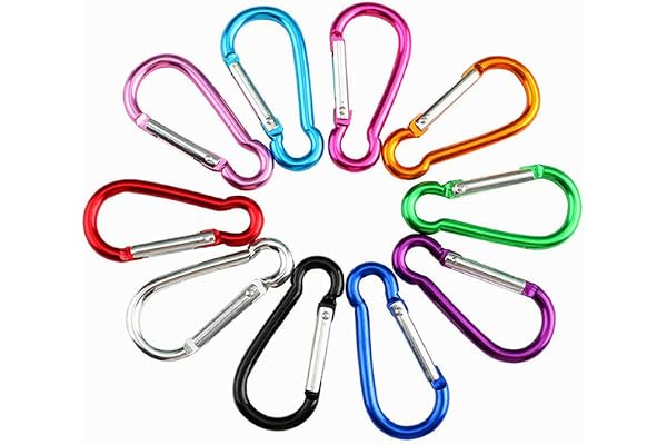 QitinDasen 30 stycken kalebassformade multifunktion aluminium karbinhake nyckelringsklämma, 5 cm mini karbinhake nyckelring snäppkrok (inte för klättring)