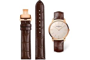 FOUUA Cinturini per orologi in vera pelle Cinturino in alligatore con sostituzione con chiusura deployante Argento Oro 12 13 14 15 16 17 18 19 20 21 22 24mm